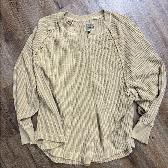 American Eagle • Big Hug Notch Neck Waffle Knit Sweater - Picture 2 of 14